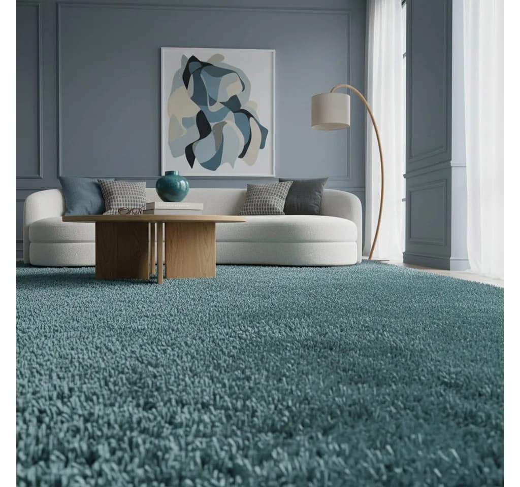 KADIMA DESIGN Shaggy Teppich Türkis 60x110 cm - Bild 2