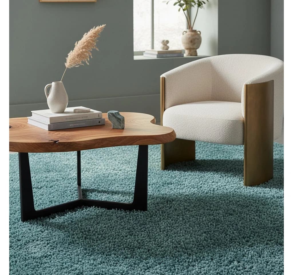 KADIMA DESIGN Shaggy Teppich Türkis 60x110 cm - Bild 3