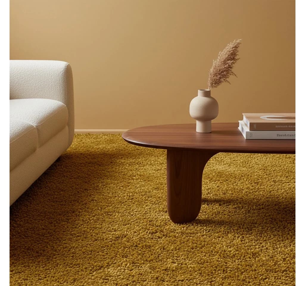 KADIMA DESIGN Shaggy Teppich SPREE Gold 60x110 cm - Bild 3
