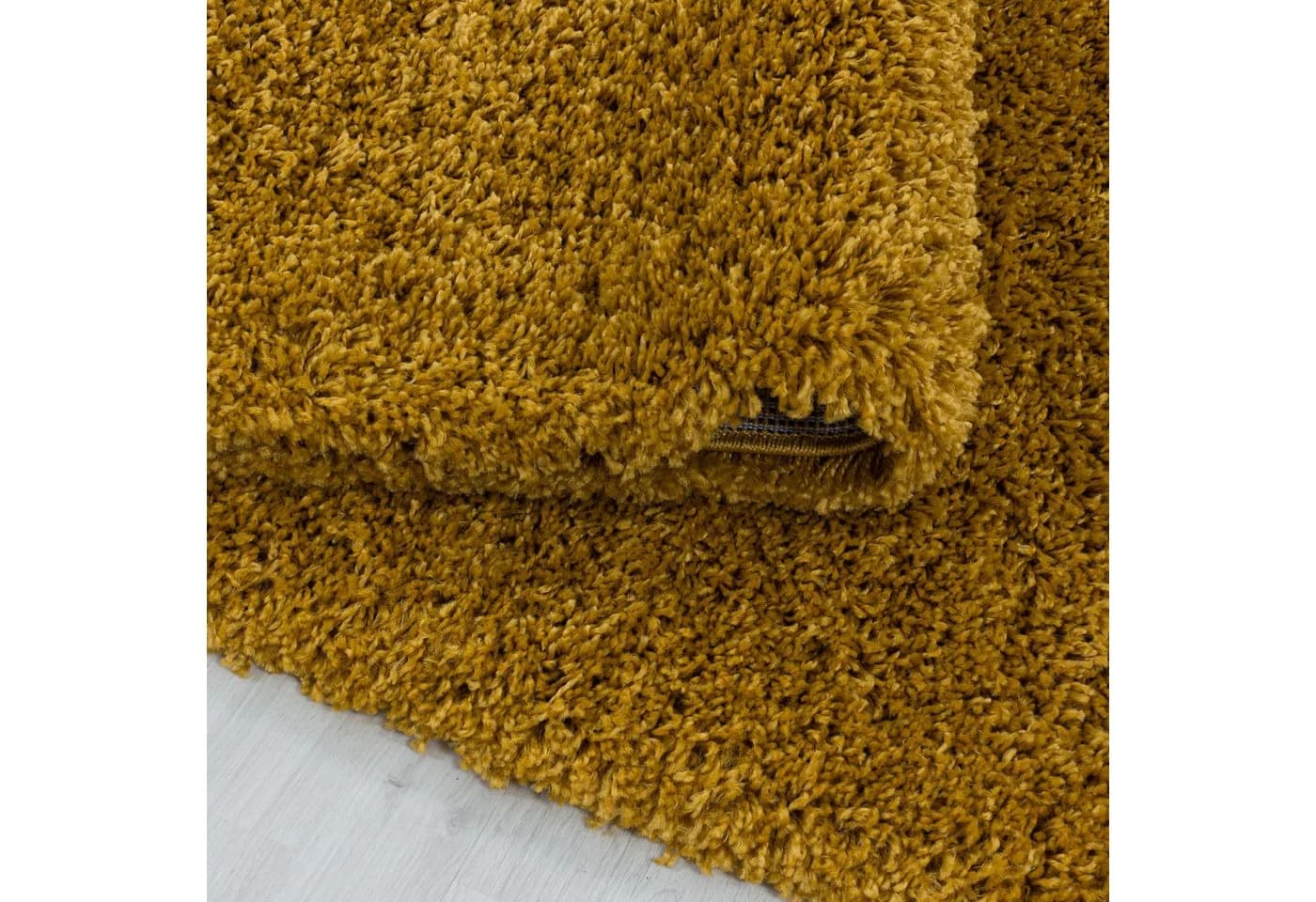 KADIMA DESIGN Shaggy Teppich SPREE Gold 60x110 cm - Bild 5