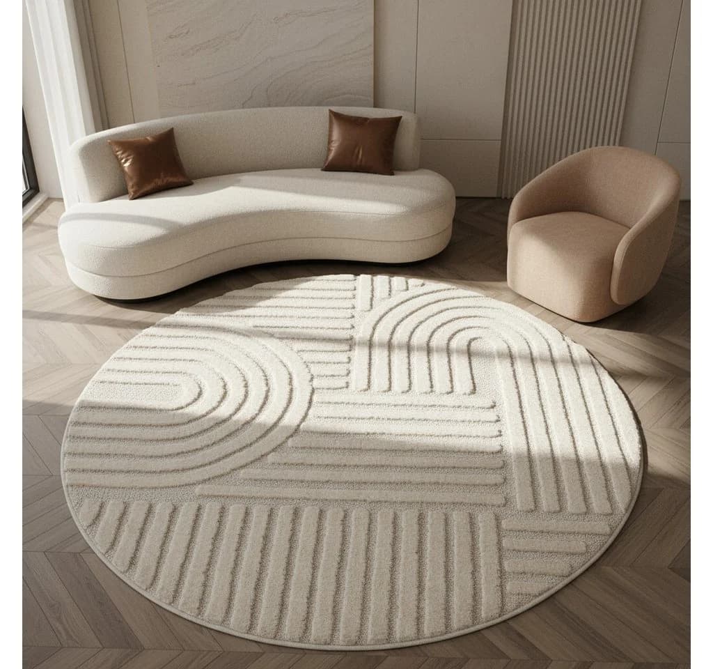 KADIMA DESIGN Teppich RIGI 3D-Effekt Creme Boho - Bild 2