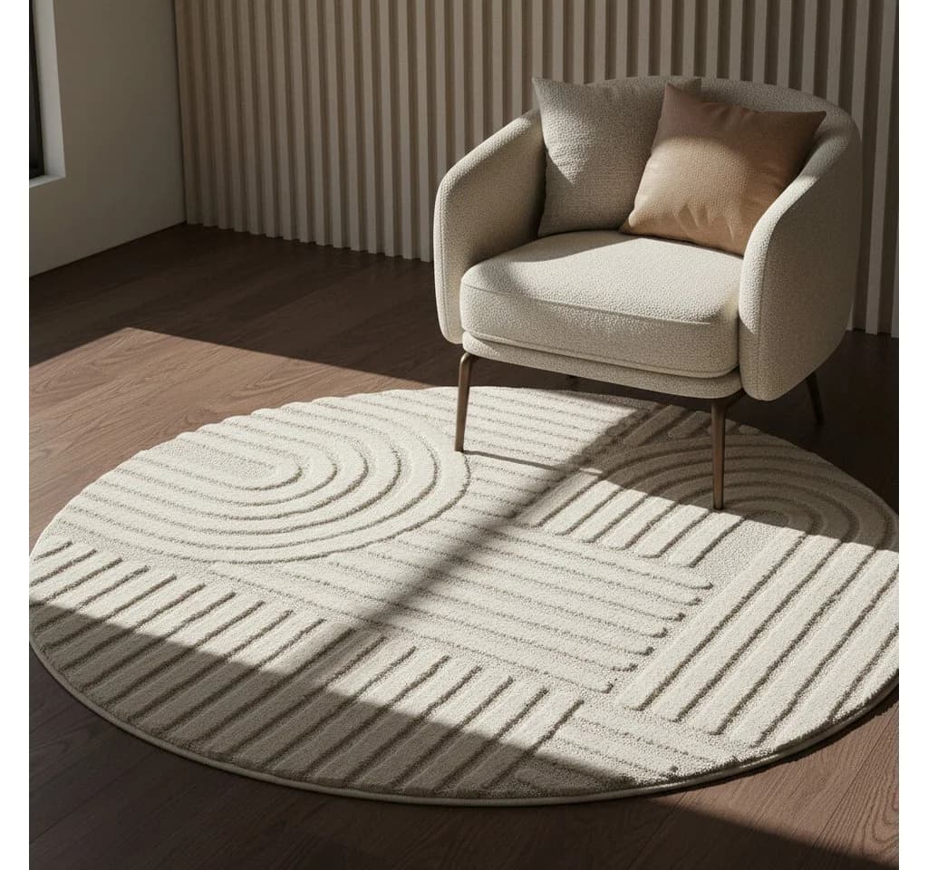 KADIMA DESIGN Teppich RIGI 3D-Effekt Creme Boho - Bild 3