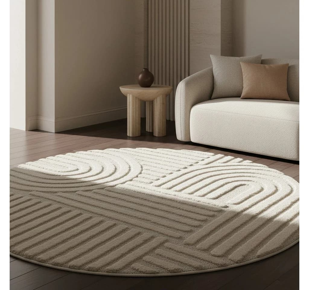 KADIMA DESIGN Teppich RIGI 3D-Effekt Creme Boho - Bild 4