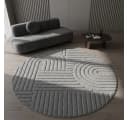 KADIMA DESIGN Teppich RIGI 3D-Effekt Silber 80x80 cm Bild 3