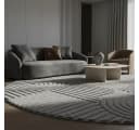 KADIMA DESIGN Teppich RIGI 3D-Effekt Silber 80x80 cm Bild 4