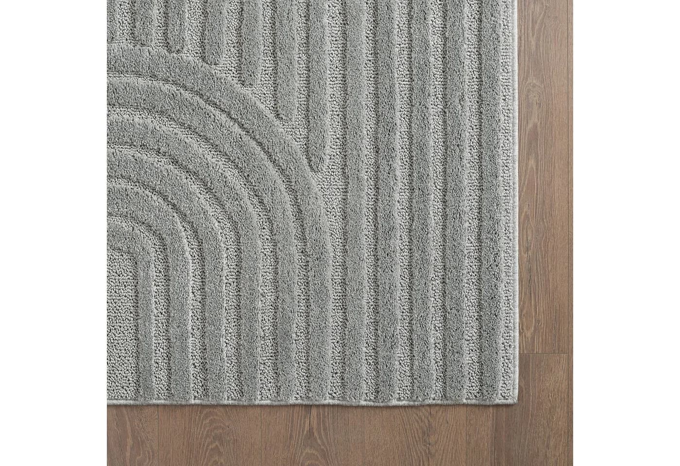 KADIMA DESIGN Teppich RIGI 3D-Effekt Silber 80x80 cm - Bild 5