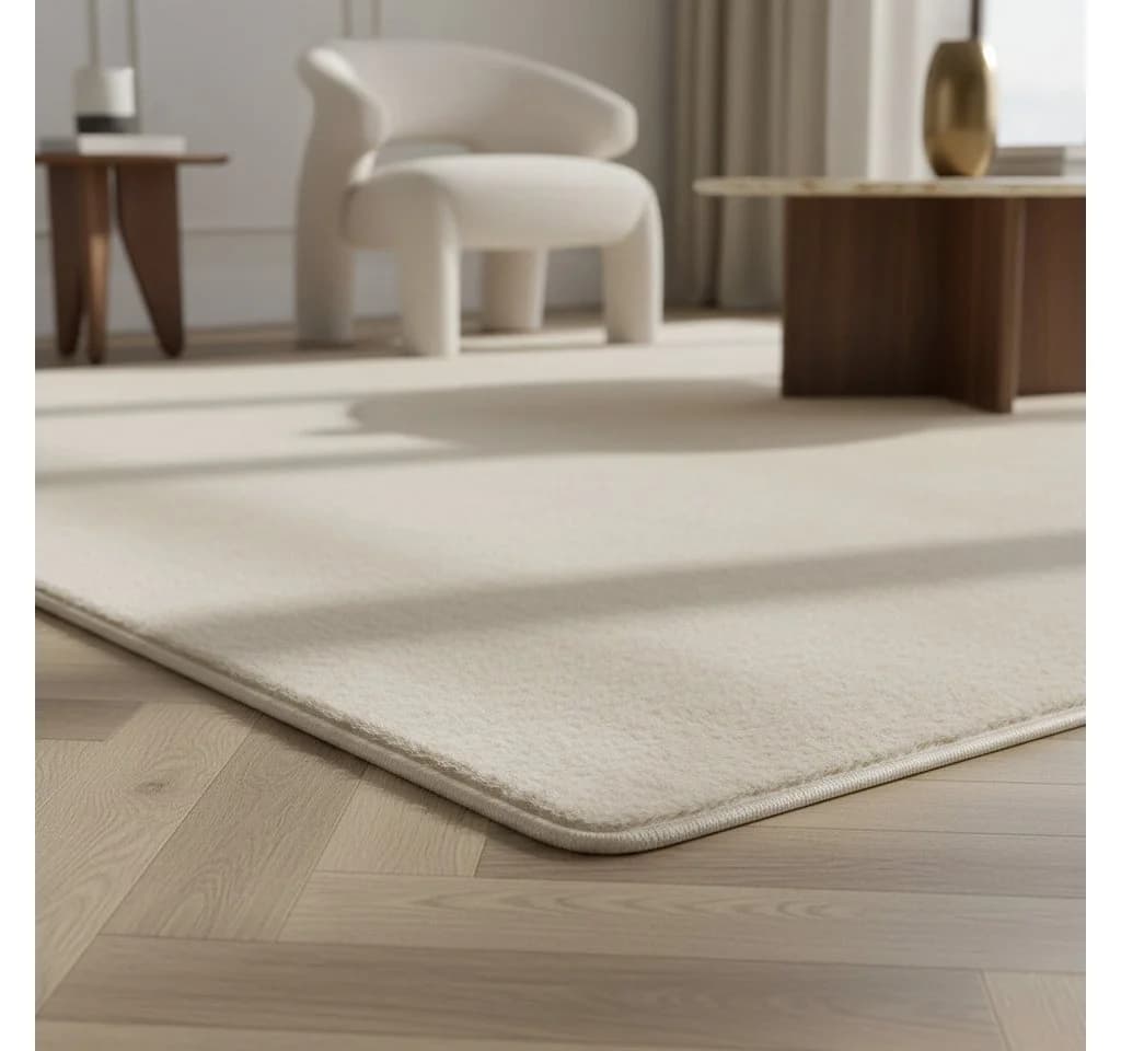 KADIMA DESIGN Teppich ISAR Creme Kurzflor Waschbar - Bild 2