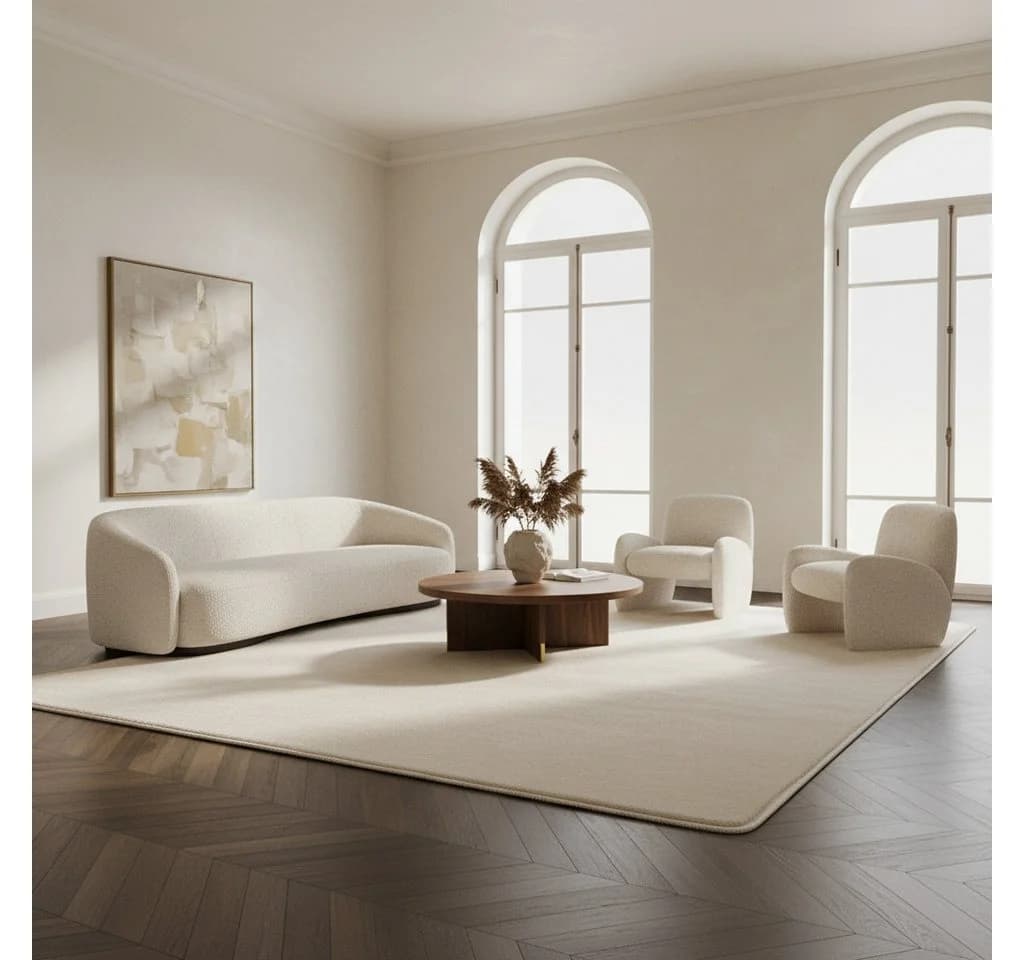 KADIMA DESIGN Teppich ISAR Creme Kurzflor Waschbar - Bild 3