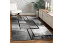 KADIMA DESIGN Teppich Dunkelgrau Geometrisches Quadratmuster Kurzflor Bild 2