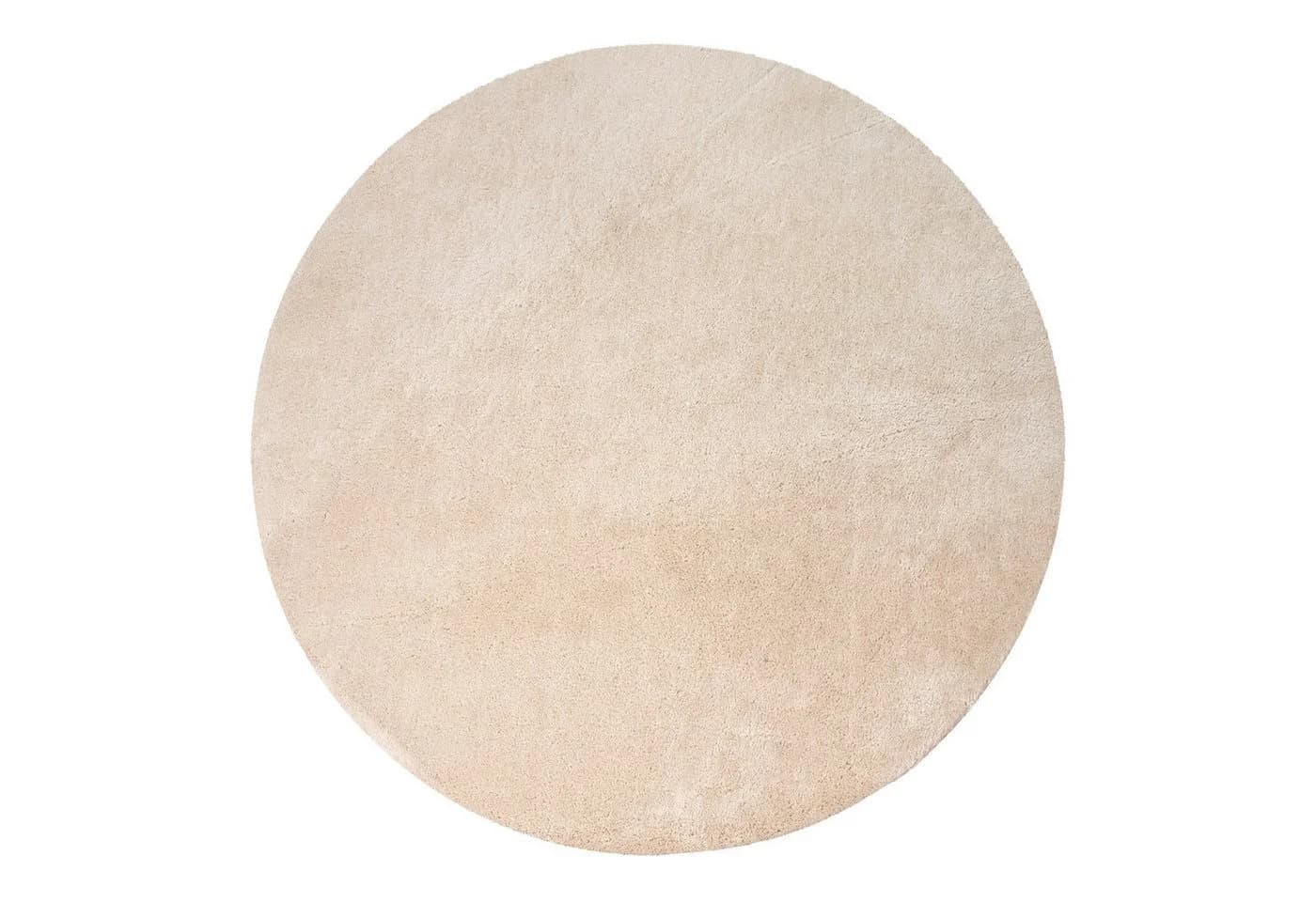 KADIMA DESIGN Teppich Kurzflor Rund Beige
