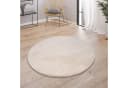 KADIMA DESIGN Teppich Kurzflor Rund Beige Bild 2