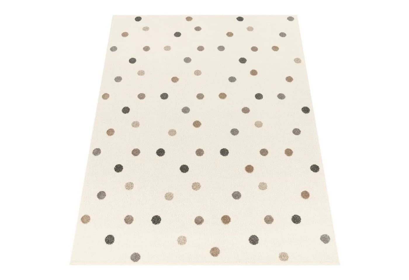 KADIMA DESIGN Kinderteppich Punkte Beige Schmutzabweisend