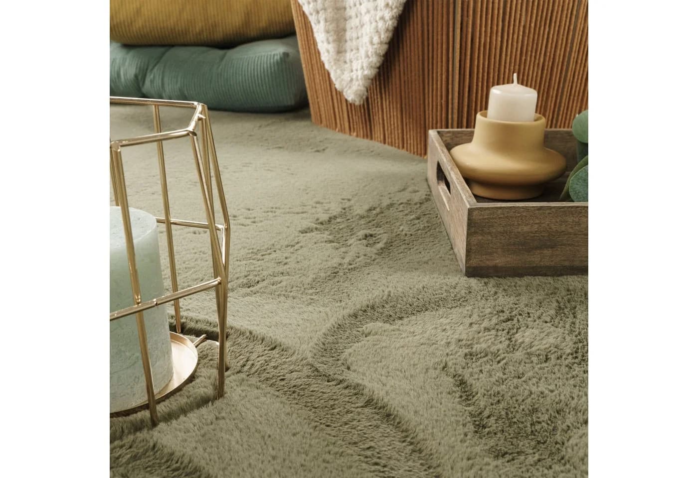 KADIMA DESIGN Kurzflor-Teppich Grün Waschbar Schmutzabweisend - Bild 3