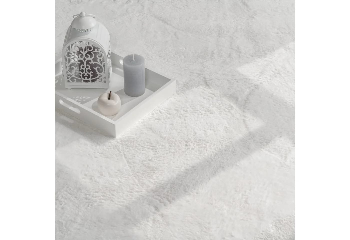 KADIMA DESIGN Teppich Kurzflor Rund 80D Weiß - Bild 3