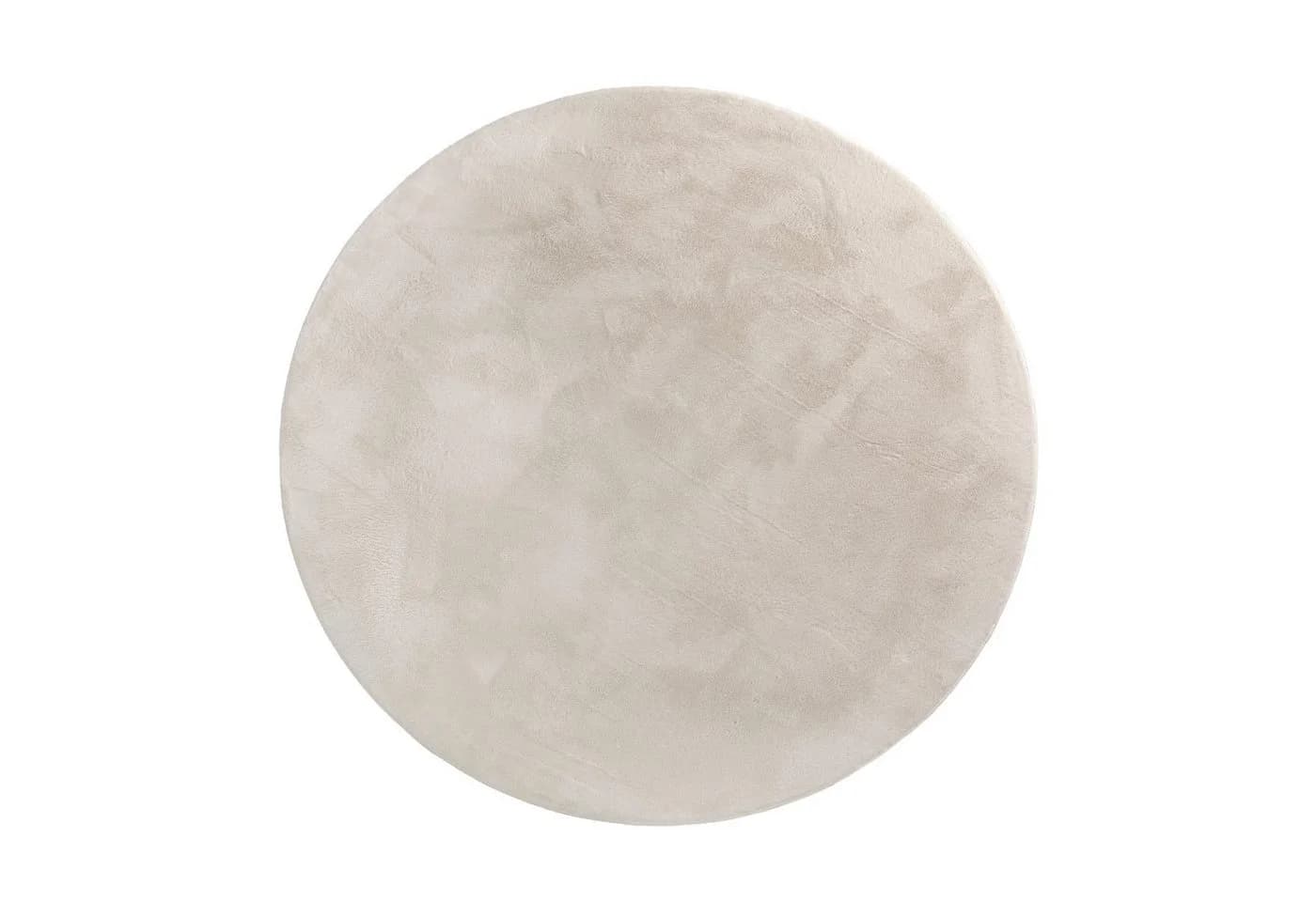 KADIMA DESIGN Teppich Einfarbig Creme Kurzflor Rund