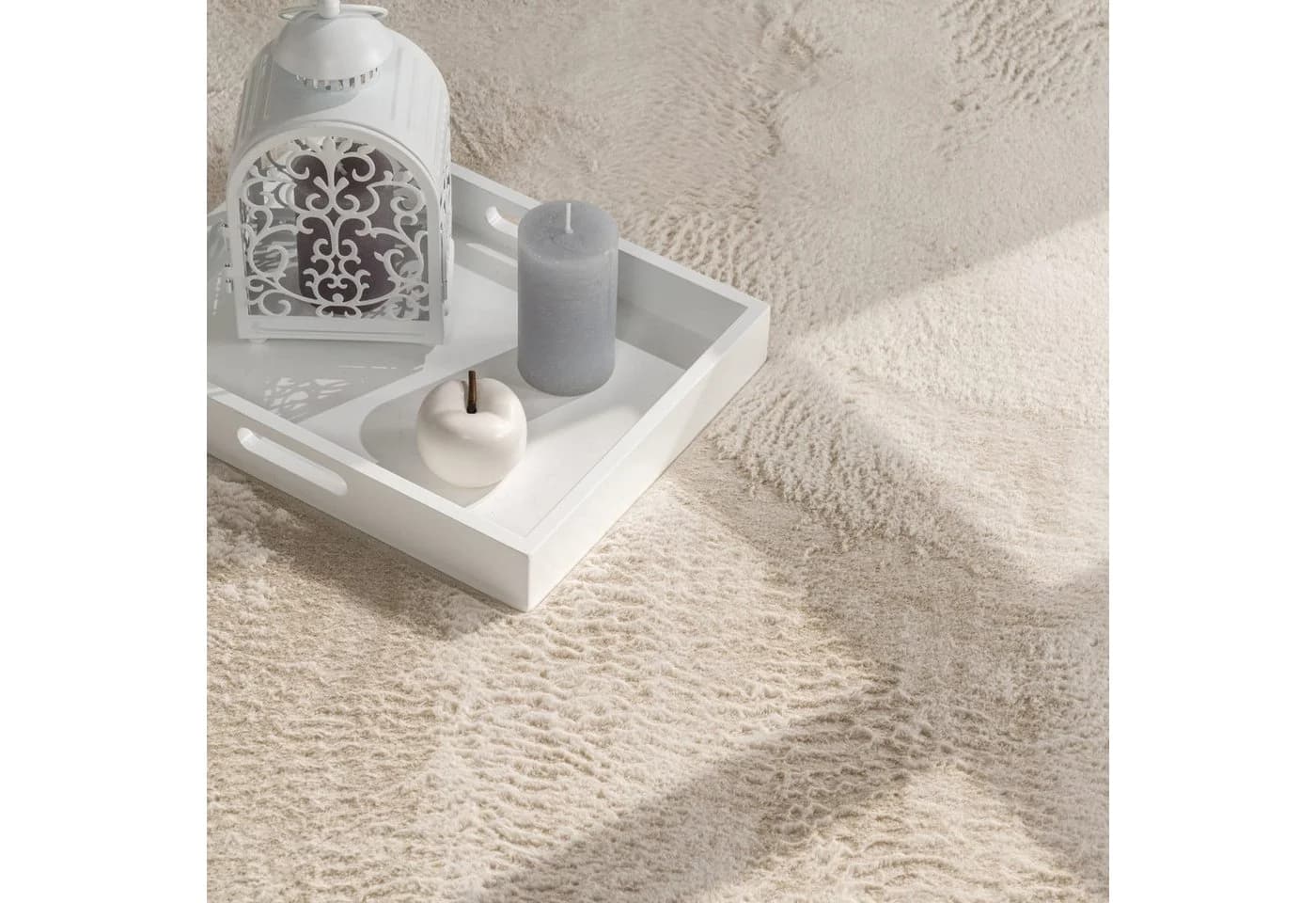 KADIMA DESIGN Teppich Einfarbig Creme Kurzflor Rund - Bild 3
