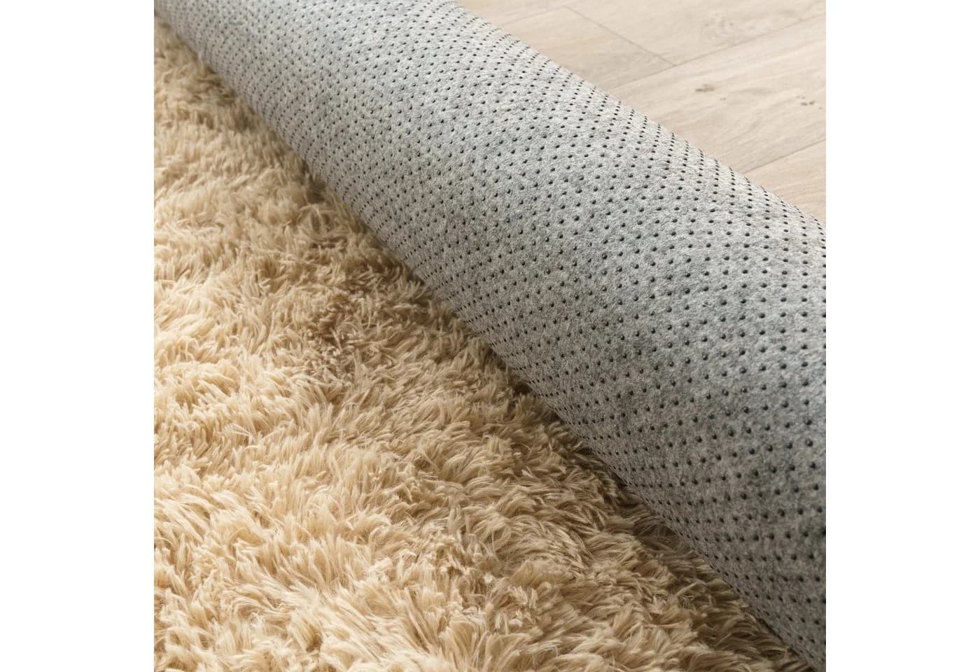 KADIMA DESIGN Shaggy Teppich Rund Beige Hochflor Waschbar - Bild 5
