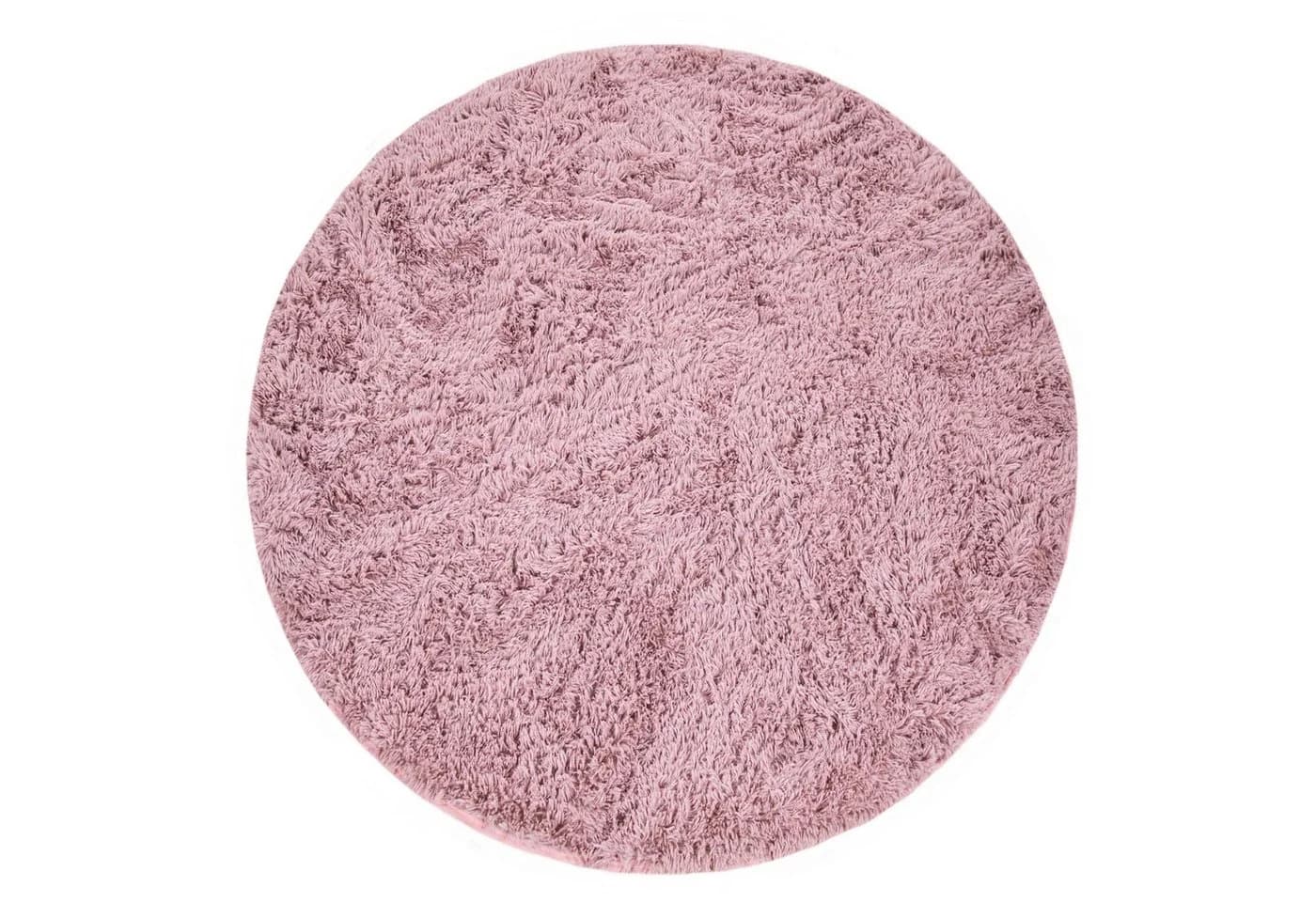 KADIMA DESIGN Teppich Rosa Rund Hochflor Shaggy waschbar - Bild 2