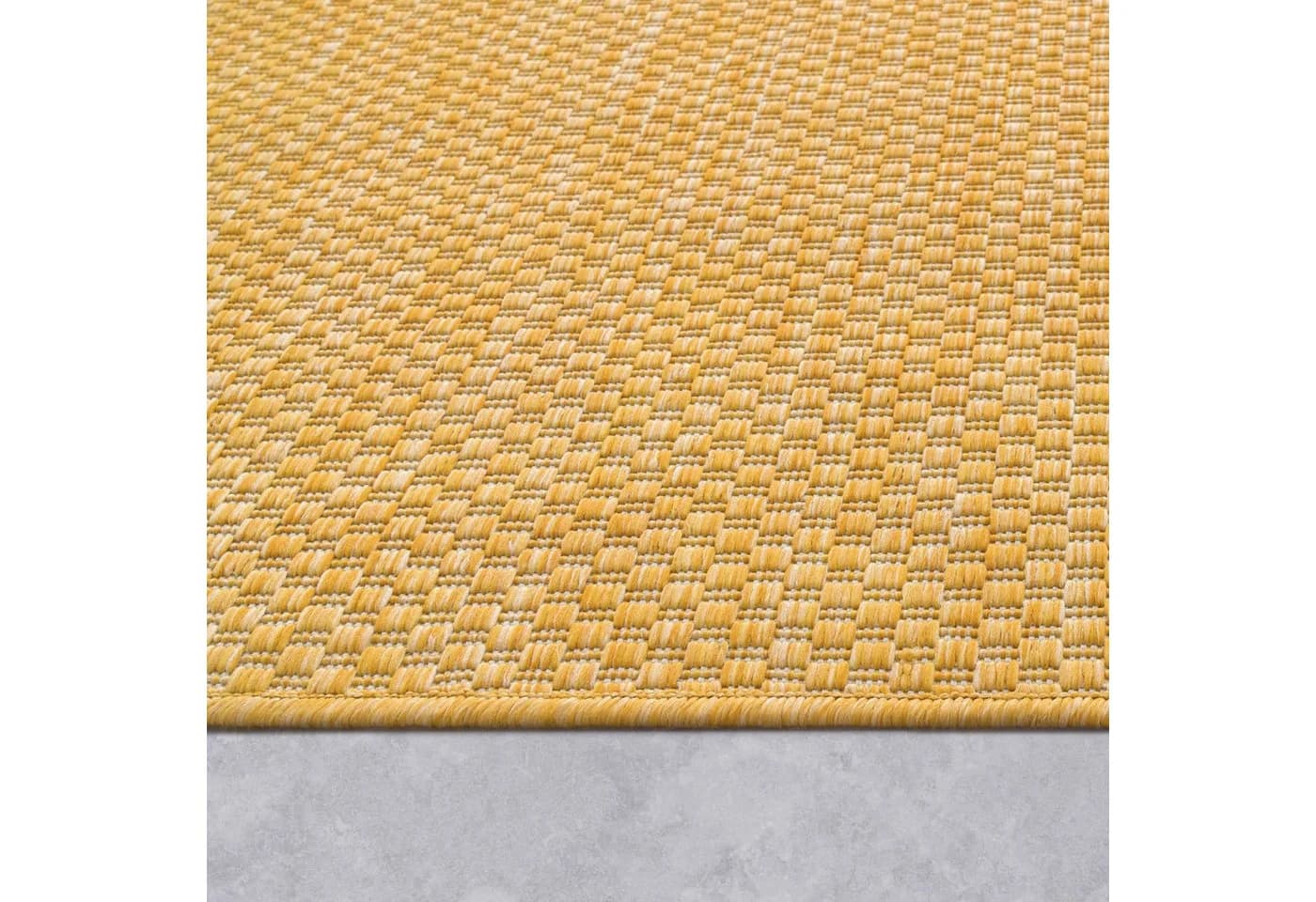 KADIMA DESIGN Teppich Läufer Unifarben Gelb Polypropylen - Bild 3