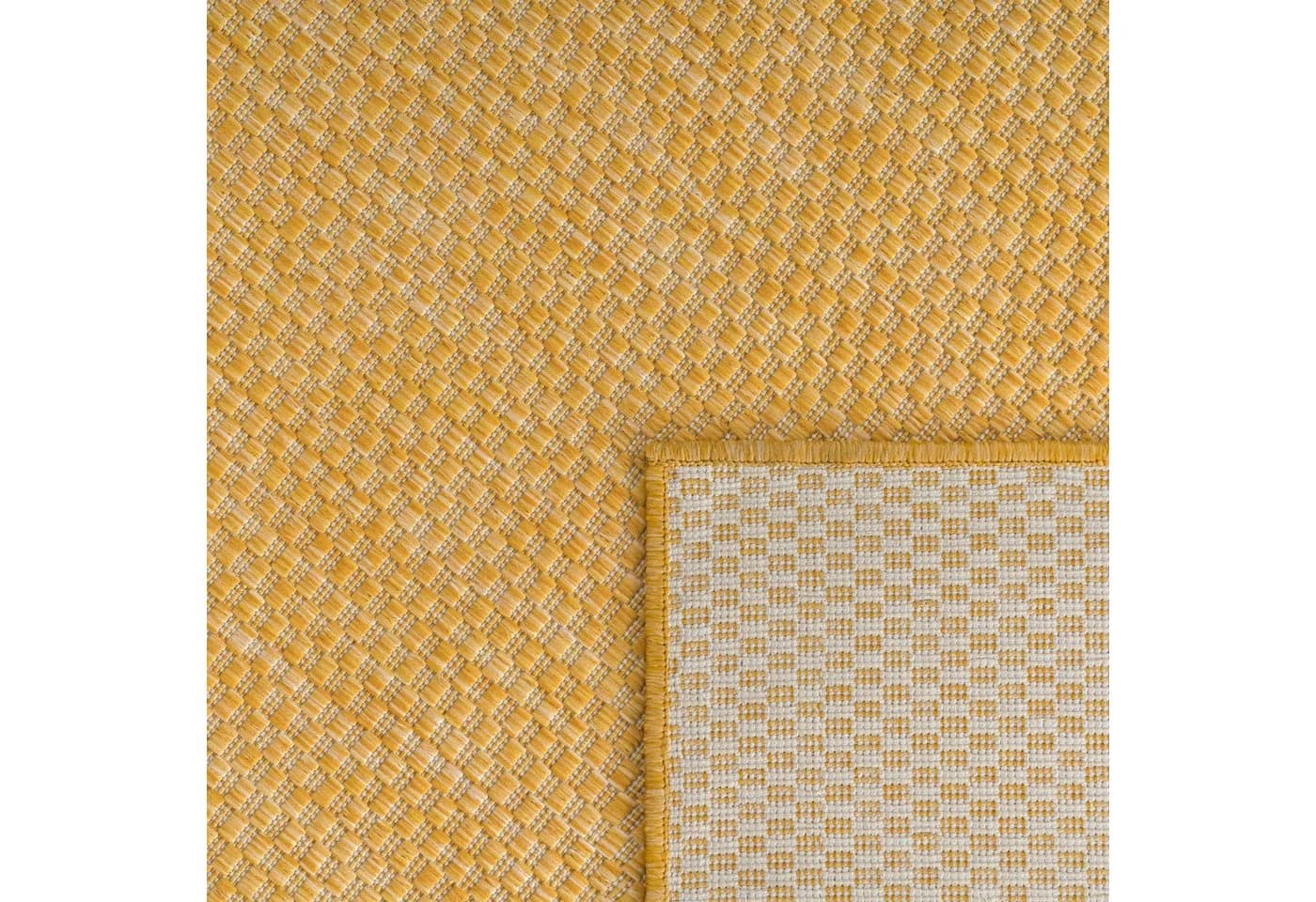KADIMA DESIGN Teppich Läufer Unifarben Gelb Polypropylen - Bild 4