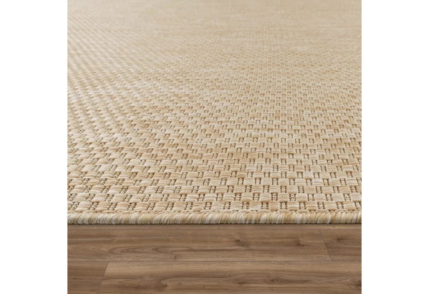 KADIMA DESIGN Teppich Unifarben Beige Kurzflor Läufer - Bild 3
