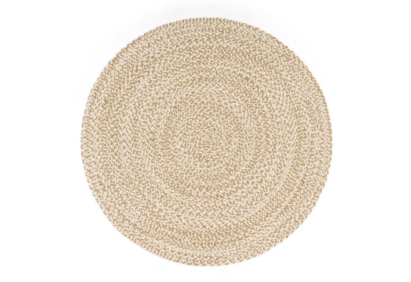 KADIMA DESIGN Teppich Boho Rund Beige 100% Baumwolle