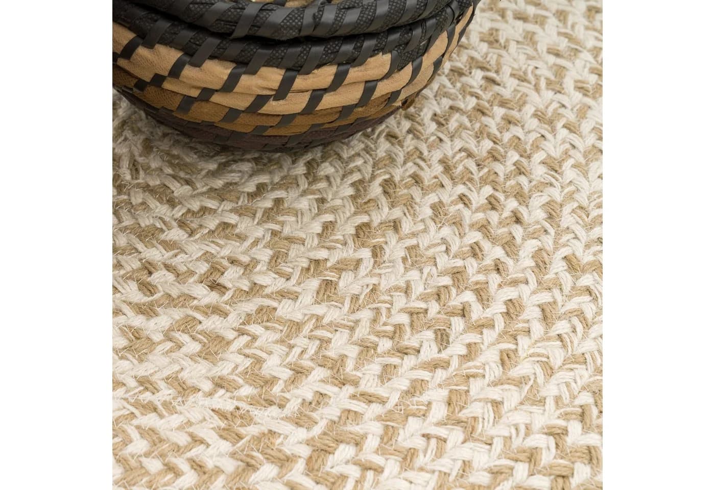 KADIMA DESIGN Teppich Boho Rund Beige 100% Baumwolle - Bild 3