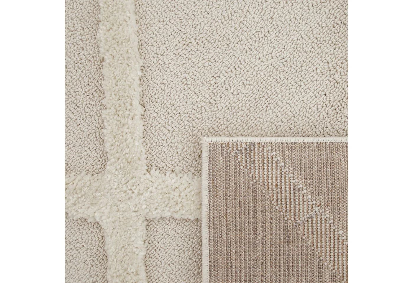 KADIMA DESIGN Teppich 3D Rauten Schlafzimmer Creme Hochflor - Bild 5