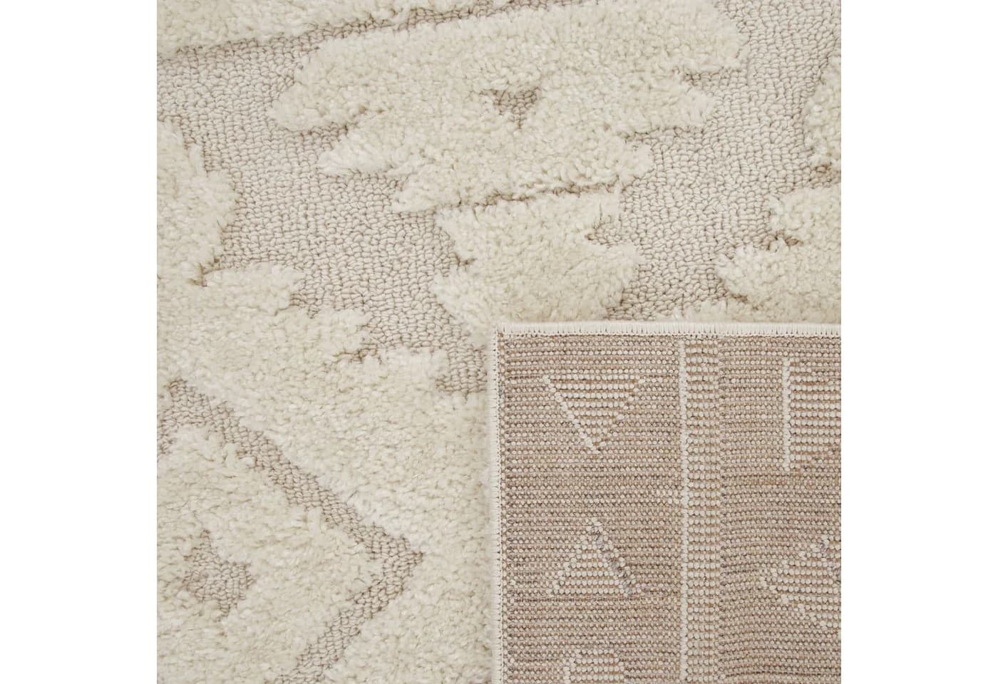 KADIMA DESIGN Hochflor Teppich Shaggy Creme 3D-Struktur - Bild 5