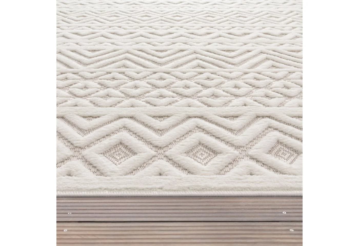 KADIMA DESIGN Teppich Struktur Creme Kurzflor Läufer - Bild 4