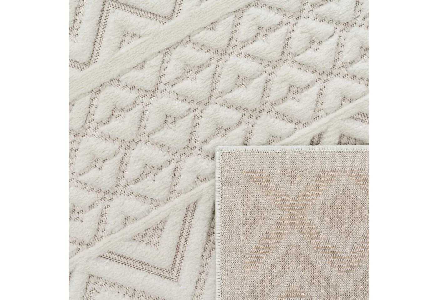 KADIMA DESIGN Teppich Struktur Creme Kurzflor Läufer - Bild 5