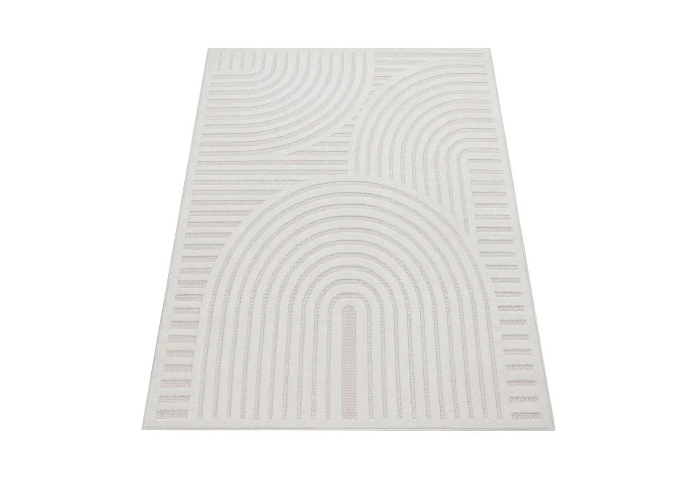 KADIMA DESIGN Teppich Struktur Wohnzimmer Creme Kurzflor