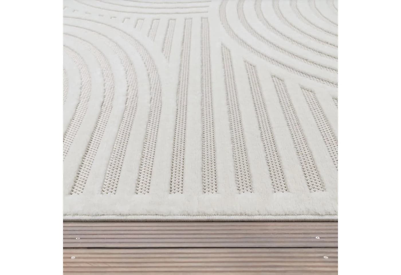 KADIMA DESIGN Teppich Struktur Wohnzimmer Creme Kurzflor - Bild 4