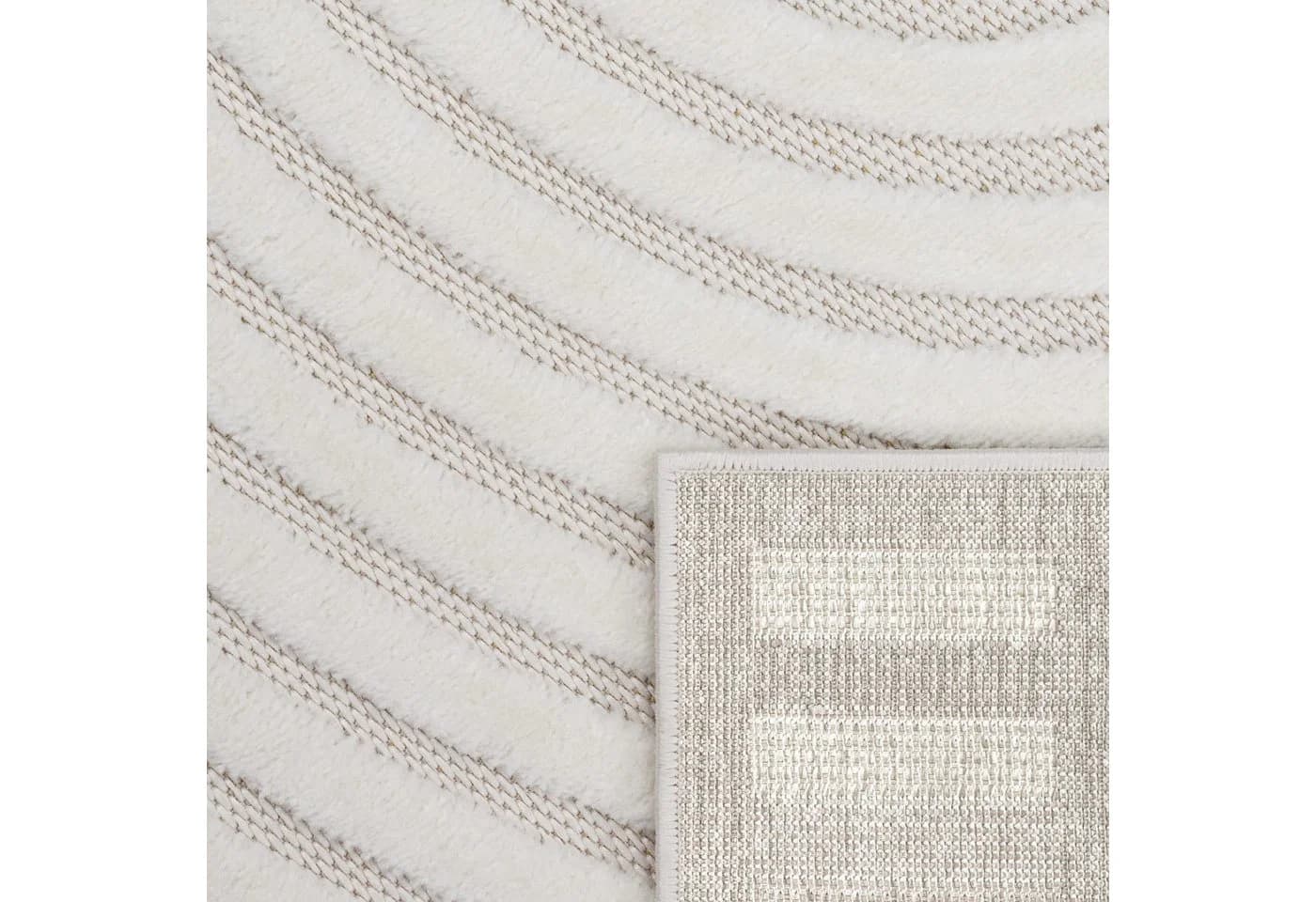 KADIMA DESIGN Teppich Struktur Wohnzimmer Creme Kurzflor - Bild 5