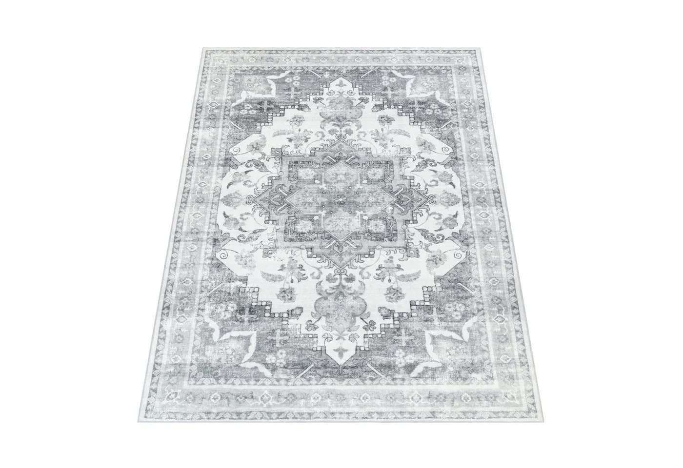 KADIMA DESIGN Orientalisch-Vintage Teppich Grau 80x150cm