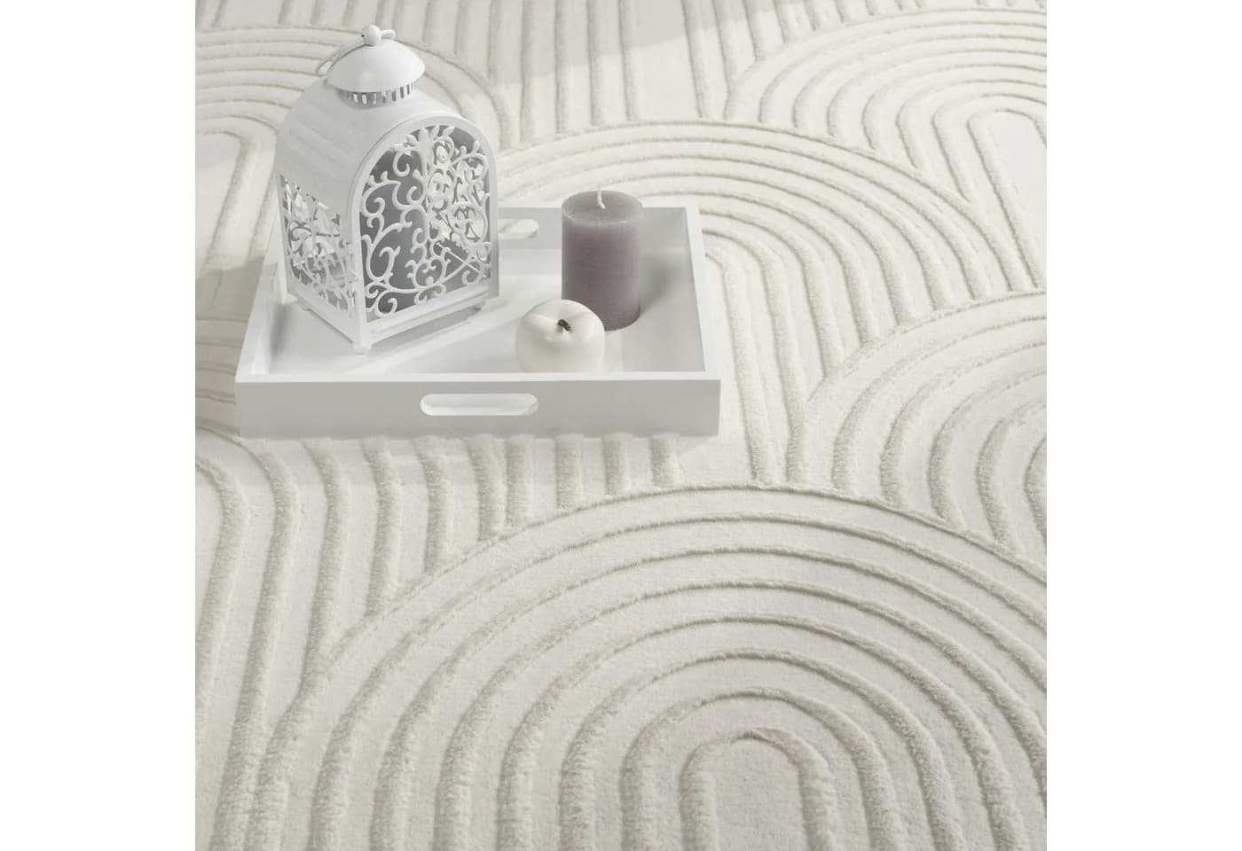 KADIMA DESIGN Teppich Creme Kurzflor waschbar - Bild 3