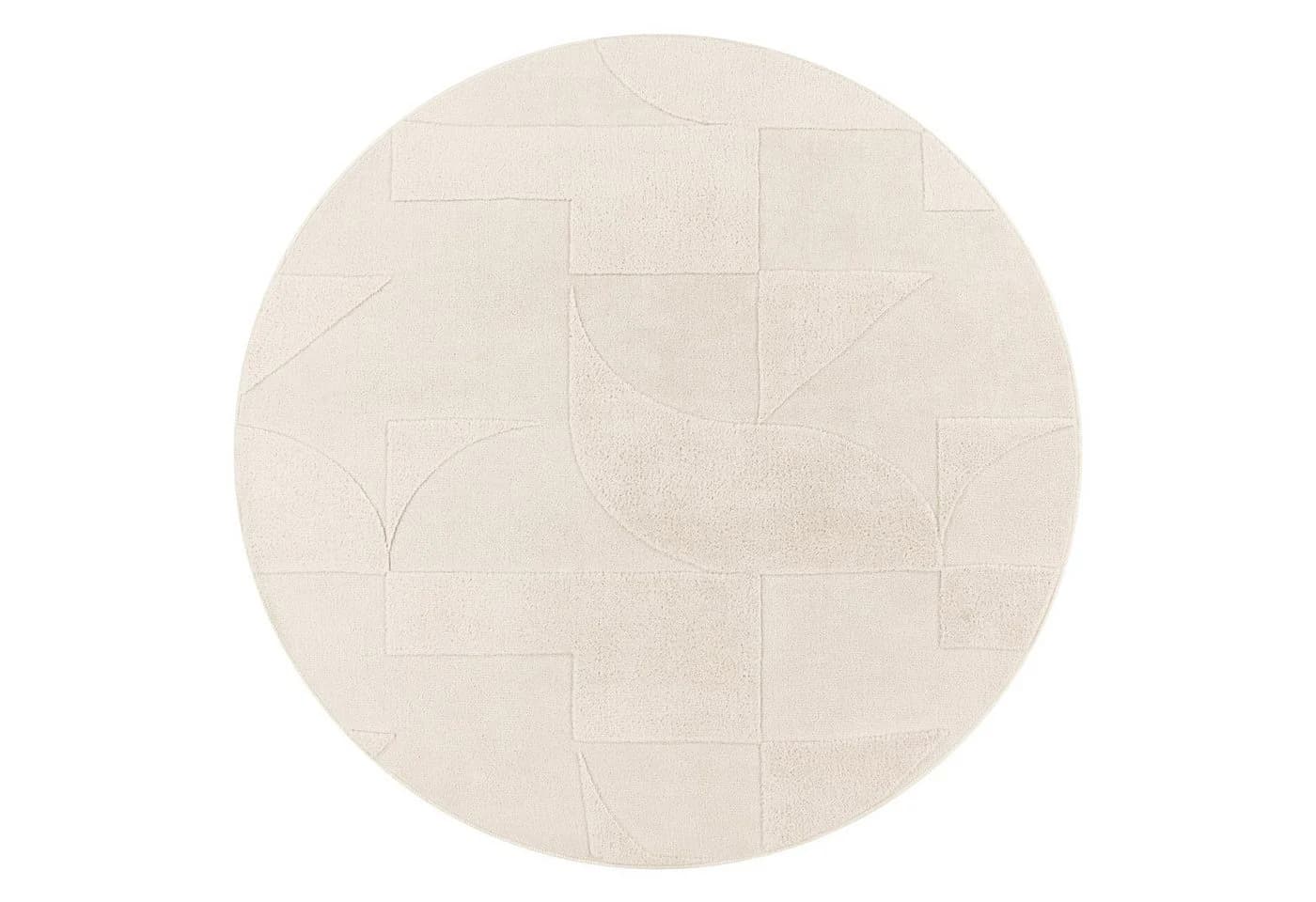 KADIMA DESIGN Teppich Kurzflor Rund Creme