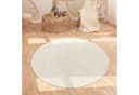 KADIMA DESIGN Teppich Rund 120 cm Creme Kurzflor Waschbar Bild 2