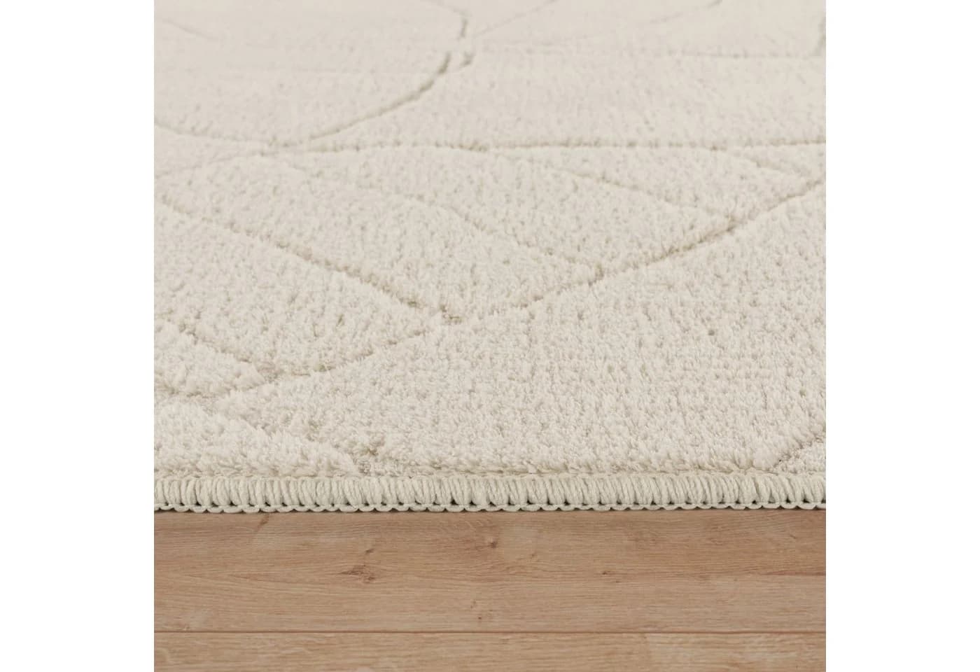 KADIMA DESIGN Teppich Rund 120 cm Creme Kurzflor Waschbar - Bild 4