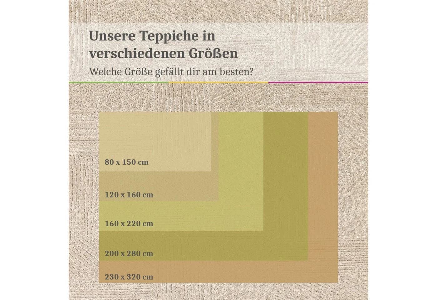 KADIMA DESIGN Teppich Unifarben Beige Kurzflor Läufer - Bild 3