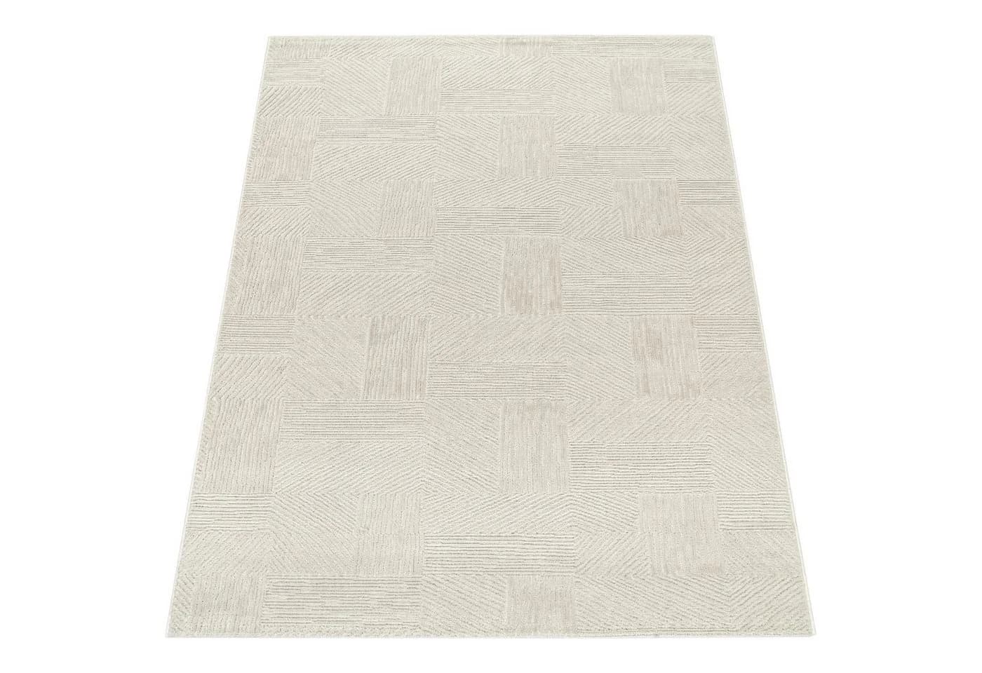 KADIMA DESIGN Teppich Läufer Creme Unifarben Kurzflor