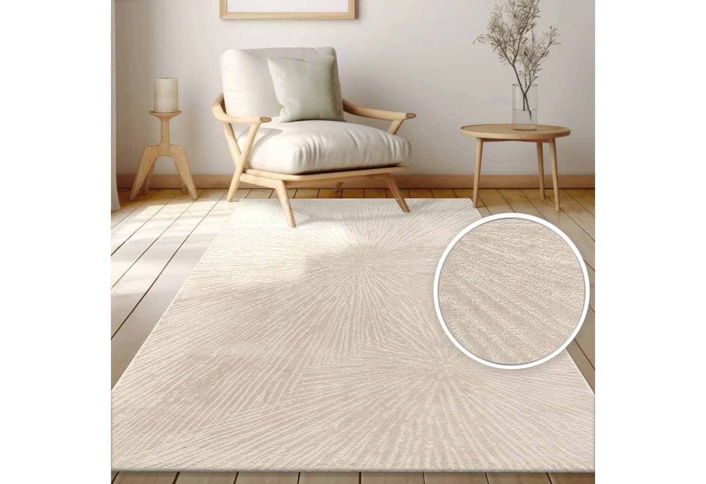 KADIMA DESIGN Teppich Kurzflor Läufer Beige - Bild 2