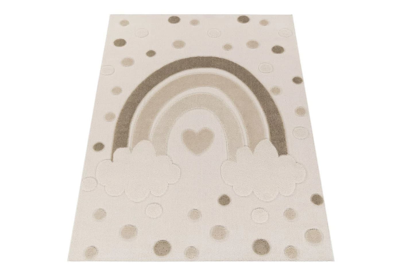 KADIMA DESIGN Kinderteppich Regenbogen Läufer Sand