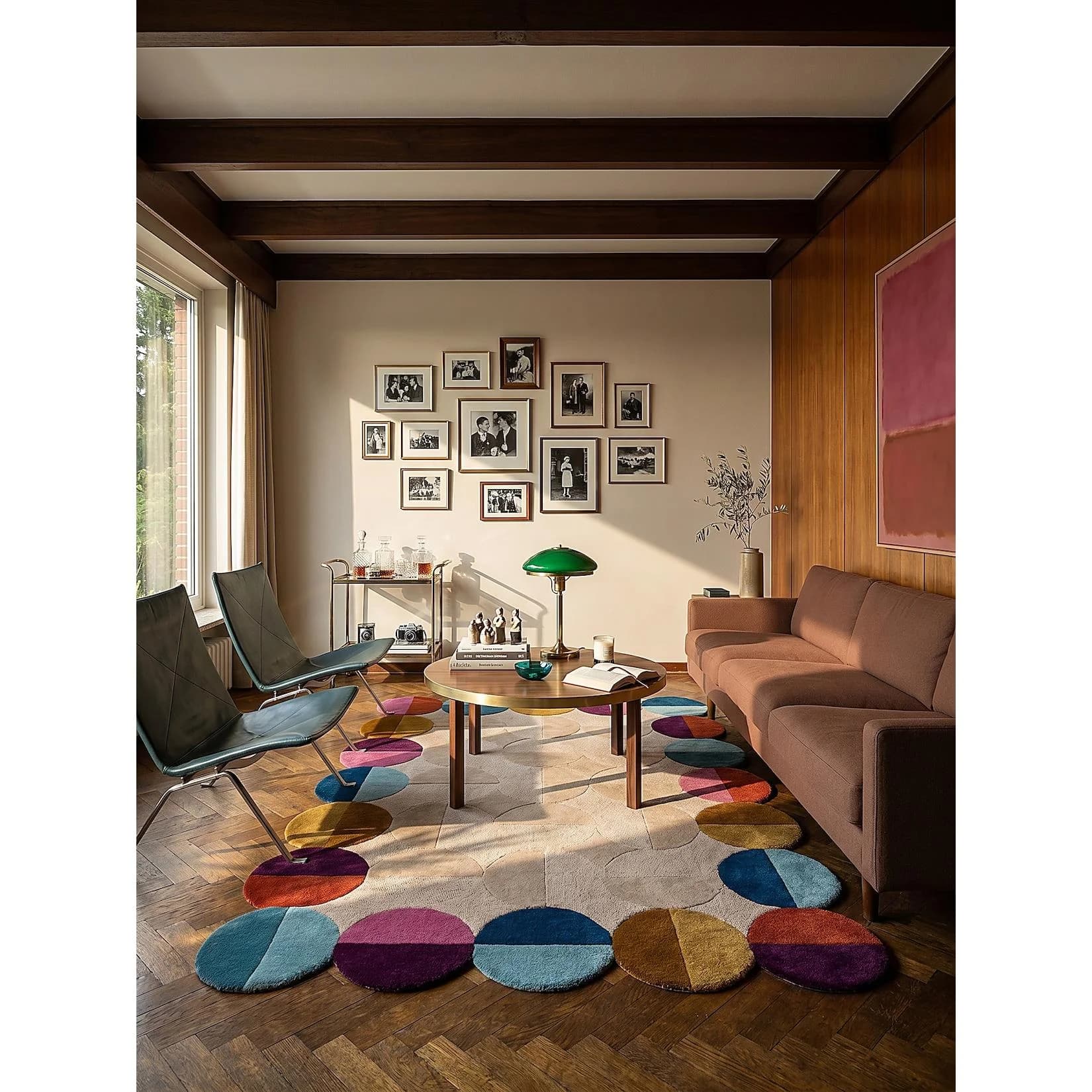 KADIMA DESIGN Wollteppich HALLEIN Multicolor-Beige Retro