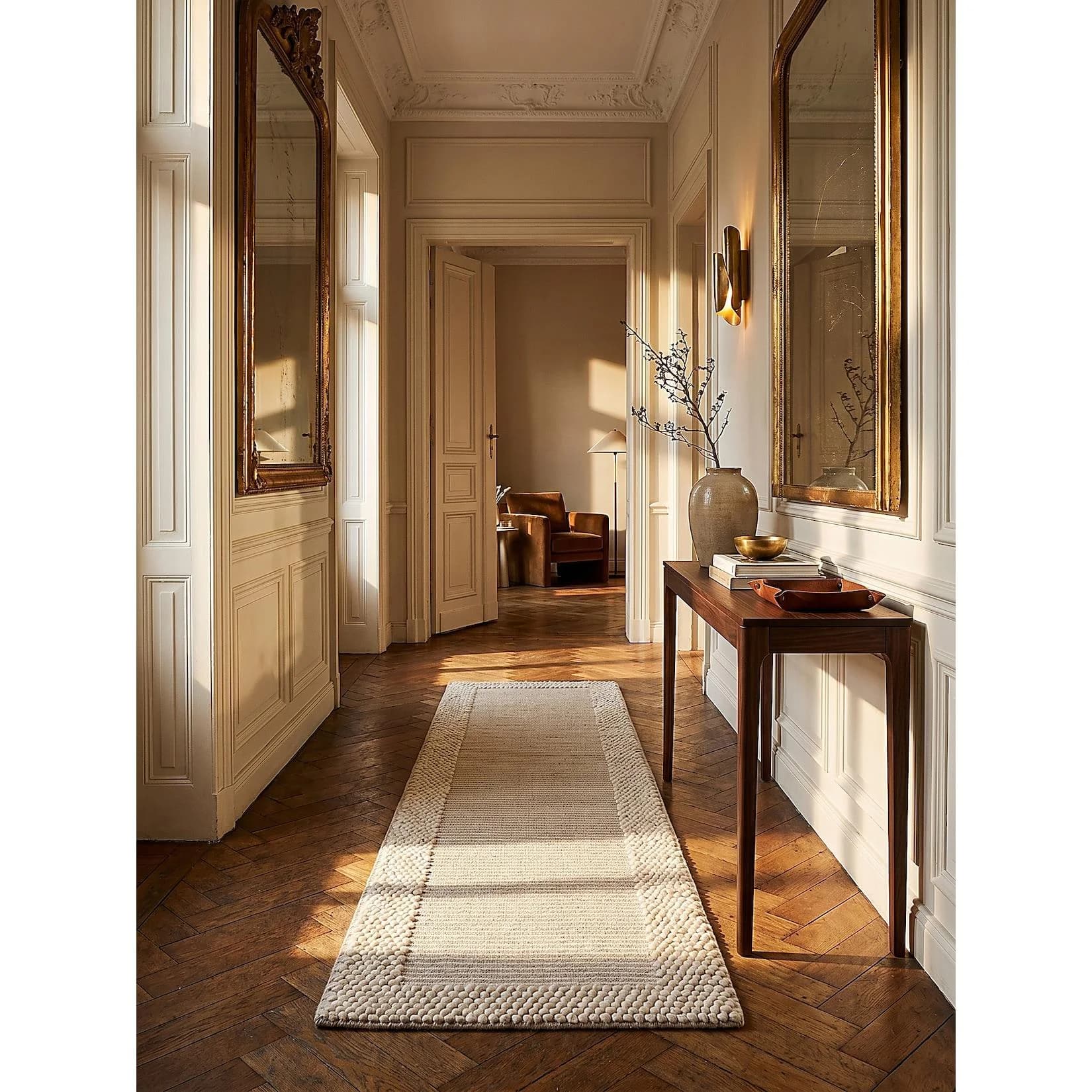 Kadima Design Teppich-Läufer MOAT Beige-Natur Bommel-Bordüre
