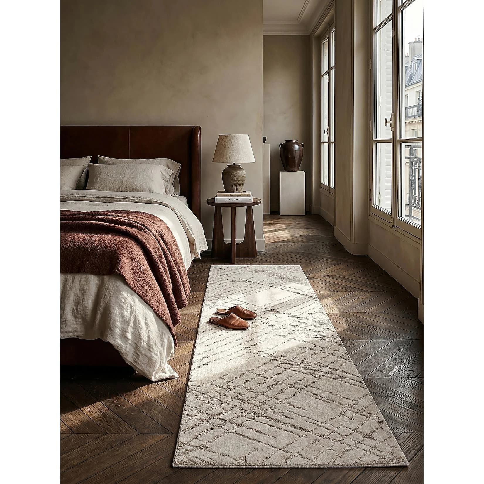 Kadima Design Teppich-Läufer ARLEN Schraffur Creme