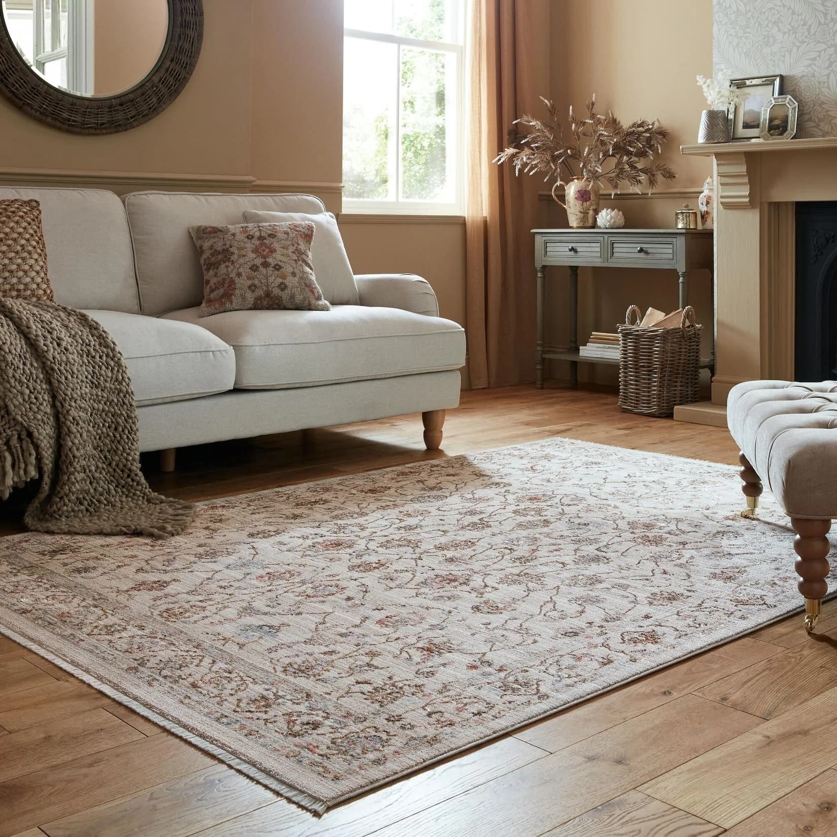 KADIMA DESIGN Teppich DALE Orientalisch Beige-Bunt Kurzflor