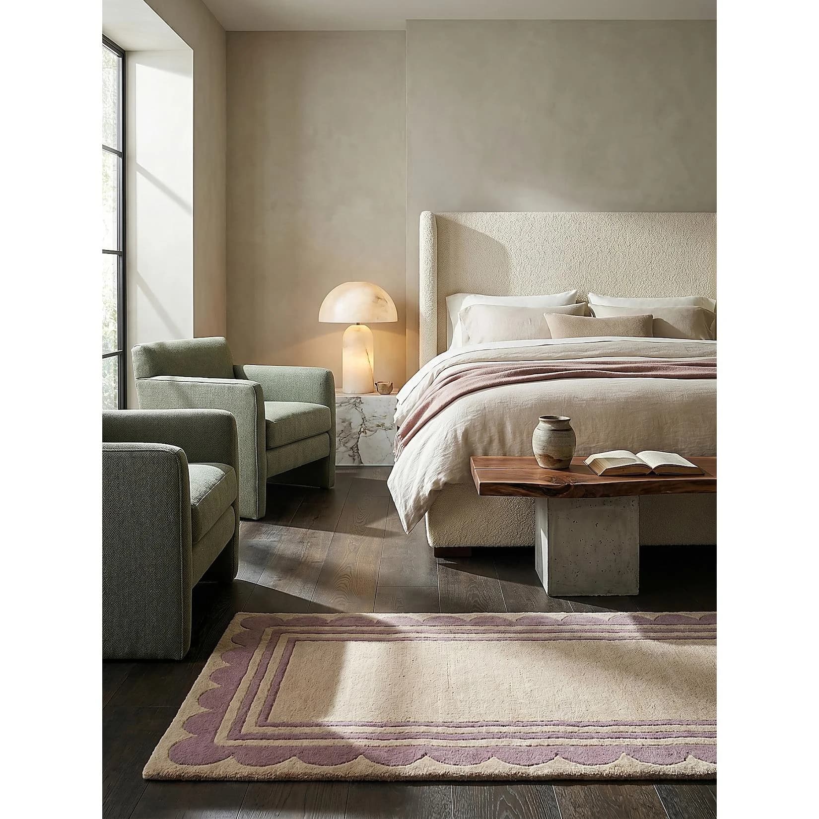 Kadima Design Teppich-Läufer WENSUM Wolle Lila-Beige