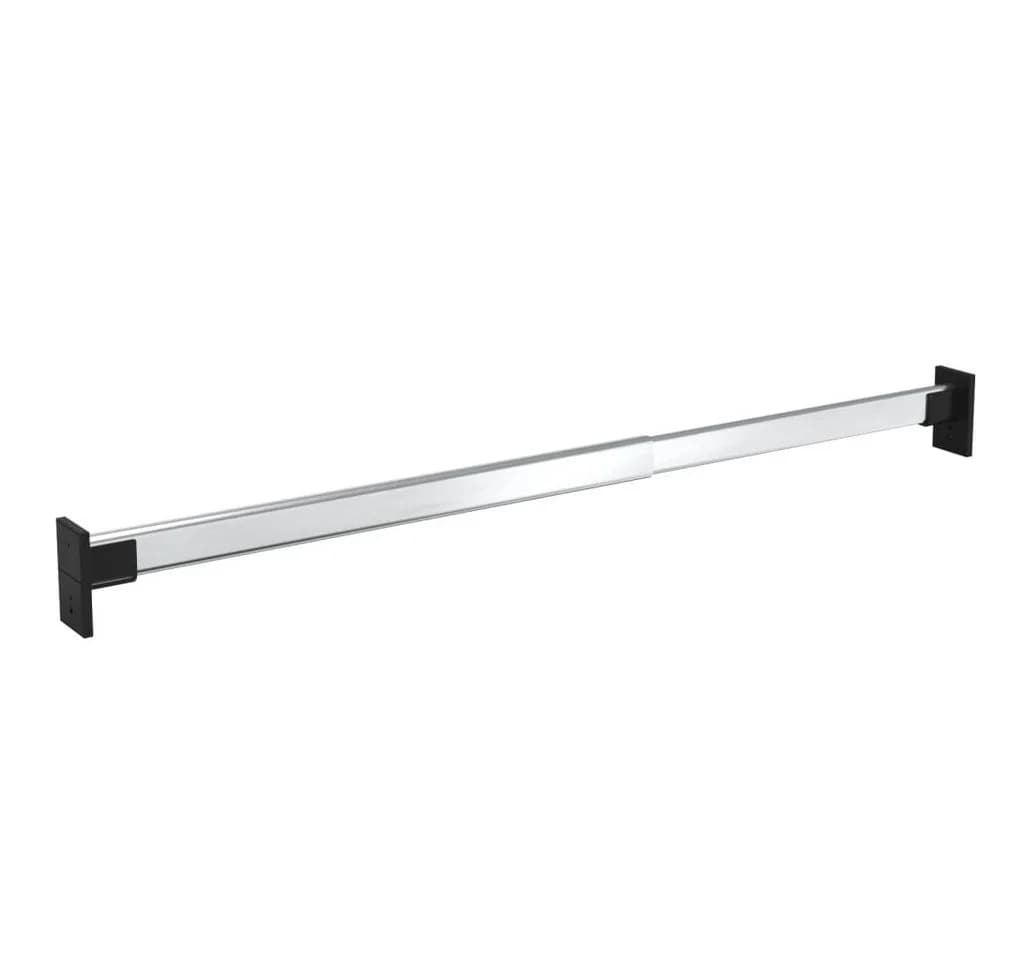 furnicato Teleskop-Kleiderstange Aluminium Silber 58-100 cm 2er Set