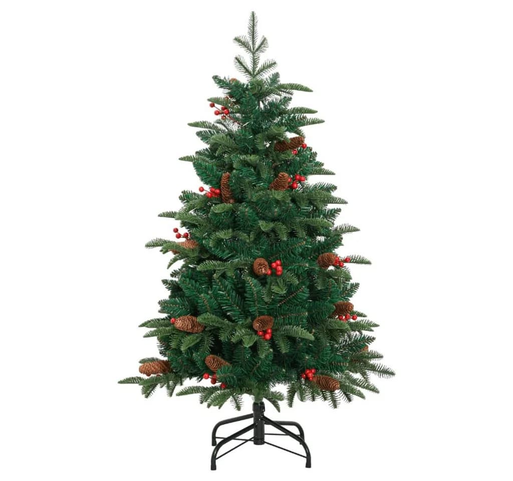 furnicato Künstlicher Weihnachtsbaum Klappbar 150 cm mit Zapfen & Beeren